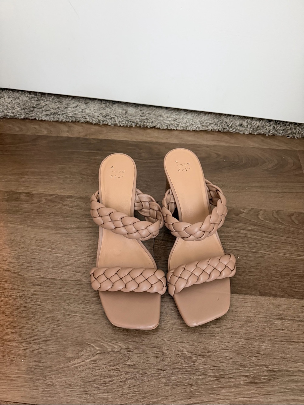 a new day Braided Double-Strap Block Heel in Tan